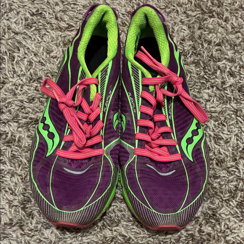 Saucony Women's Pink and Green light weight Type A6 Training Track Shoes